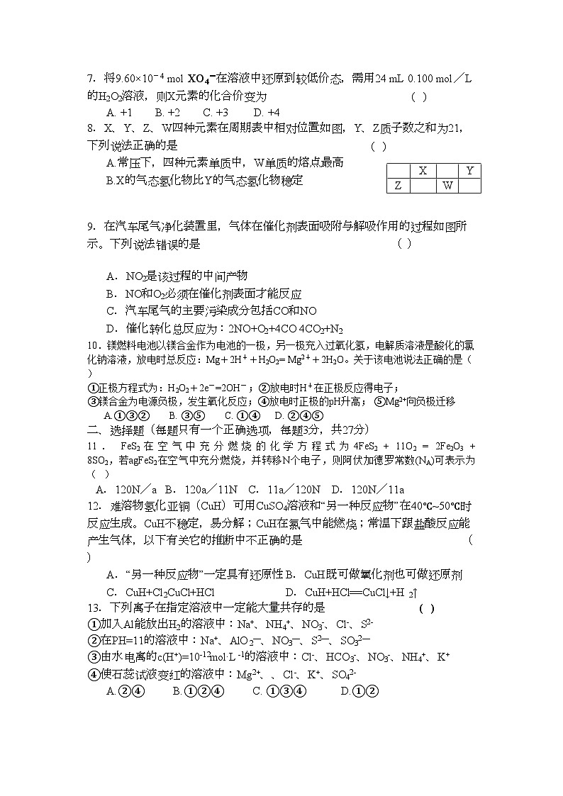 2022年辽宁省沈阳高三化学上学期第三次阶段考试会员独享第2页