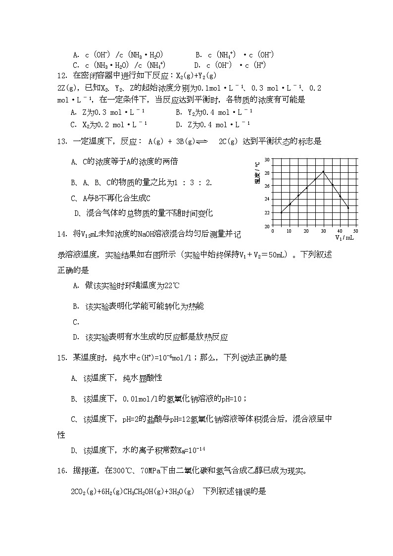 2022年山西省忻州11高二化学上学期期中考试理新人教版会员独享第3页