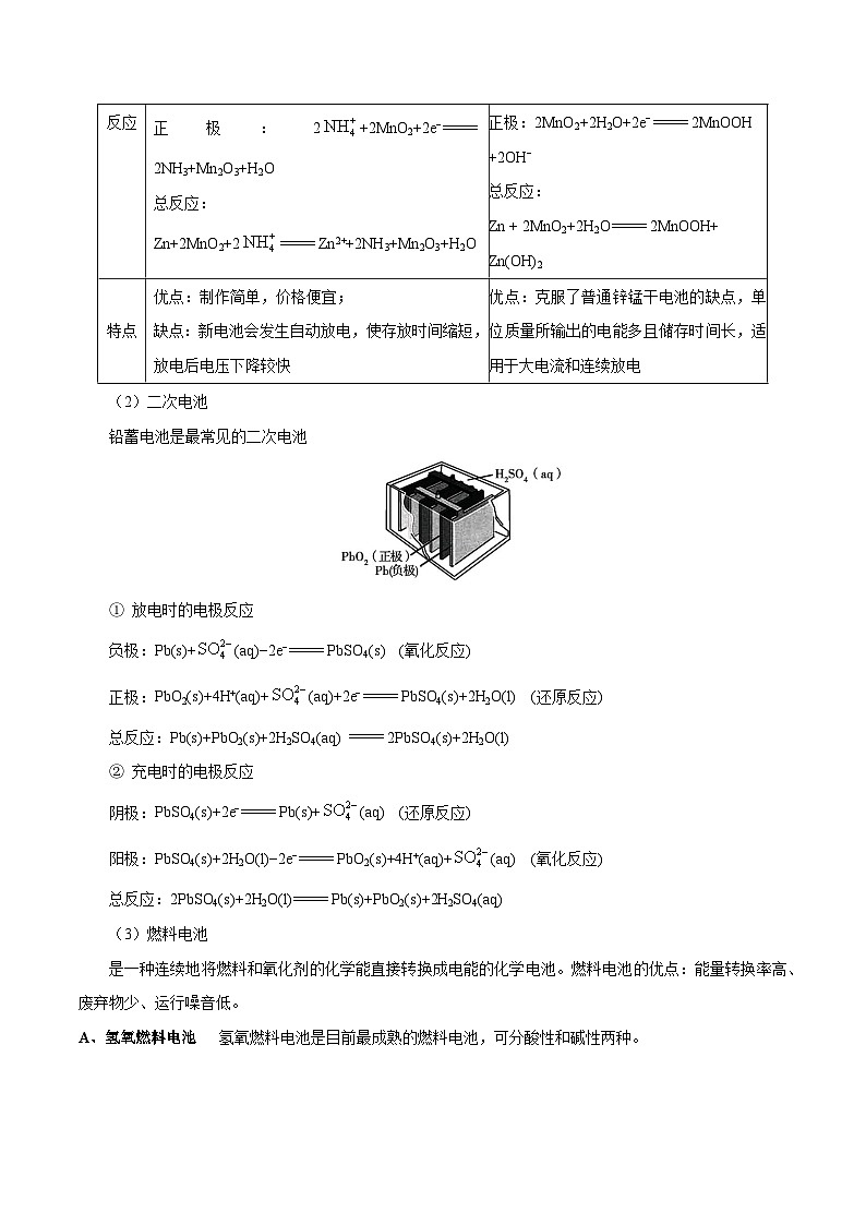 备战2025年高考化学考点一遍过考点34化学电源教案（Word版附解析）02