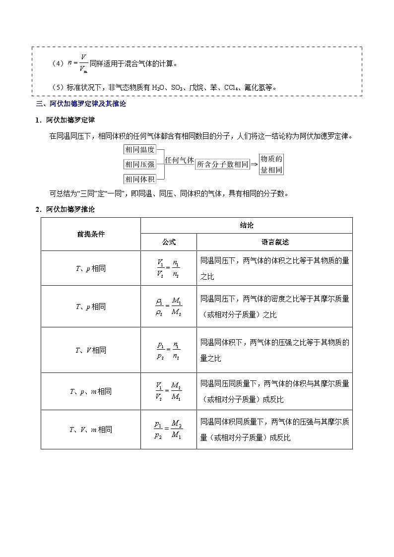 备战2025年高考化学考点一遍过考点05物质的量气体摩尔体积教案（Word版附解析）第3页