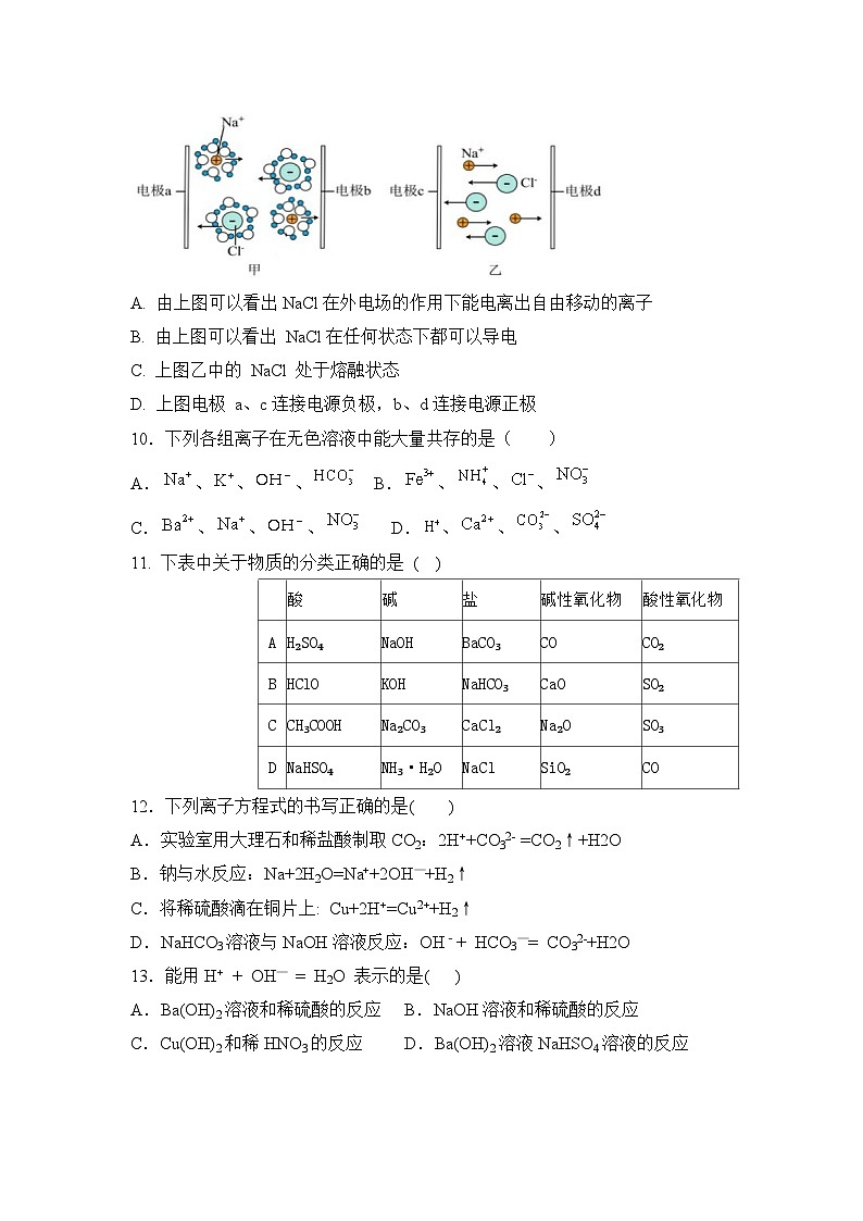 2025驻马店经济开发区高一上学期10月月考化学试题无答案第3页