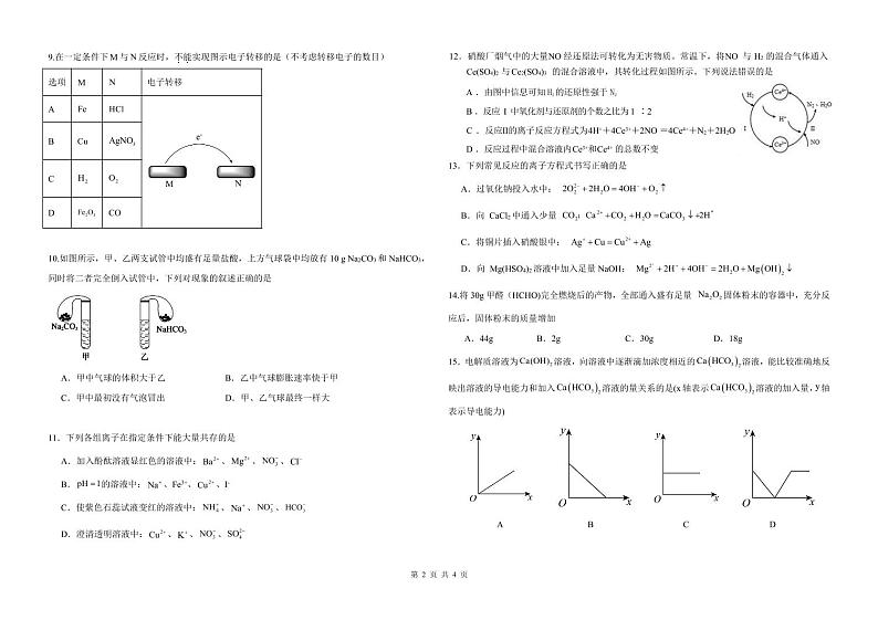 2024-2025学年上期高2027届半期考试化学试题第2页