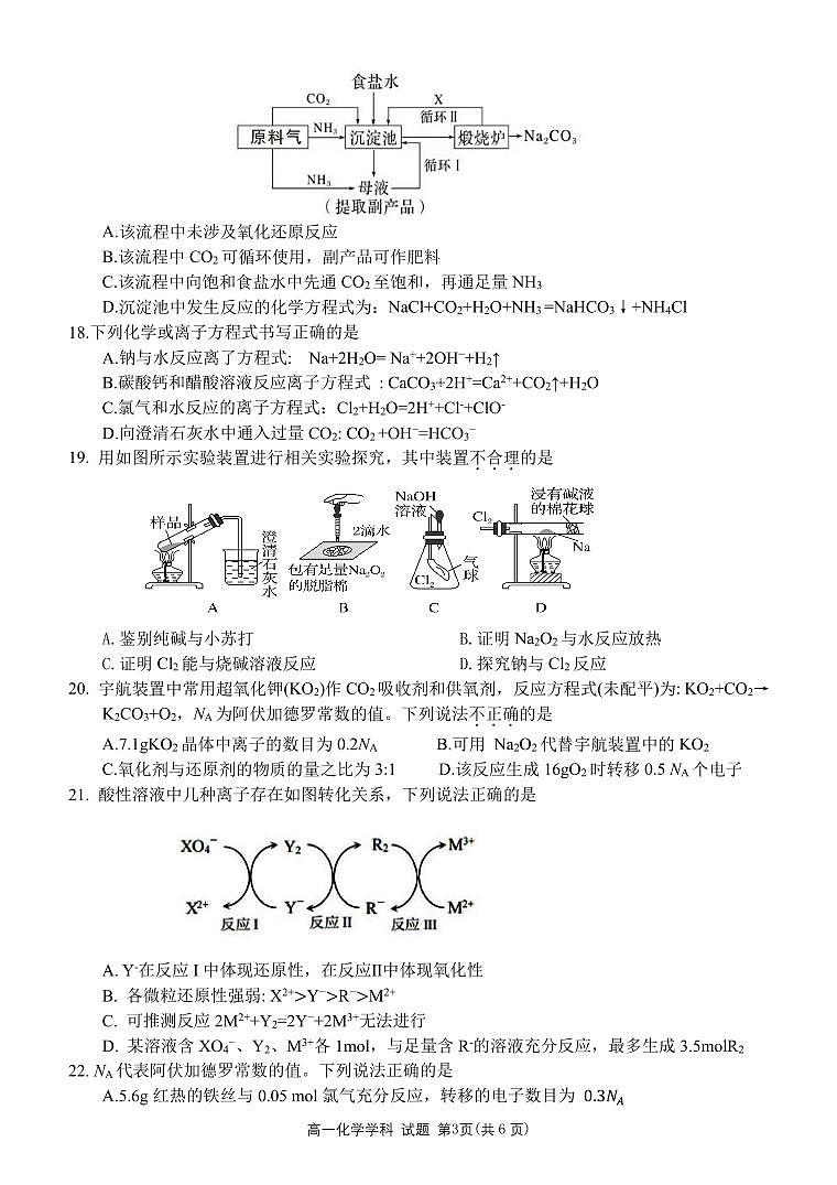 浙江省浙东北联盟（ZDB）2024-2025学年高一上学期期中考试 化学试题第3页
