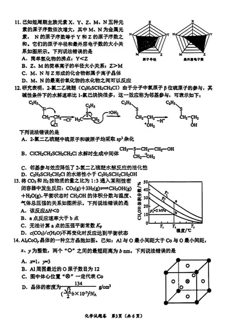 2025四川绵阳高考模拟一诊化学试题第3页