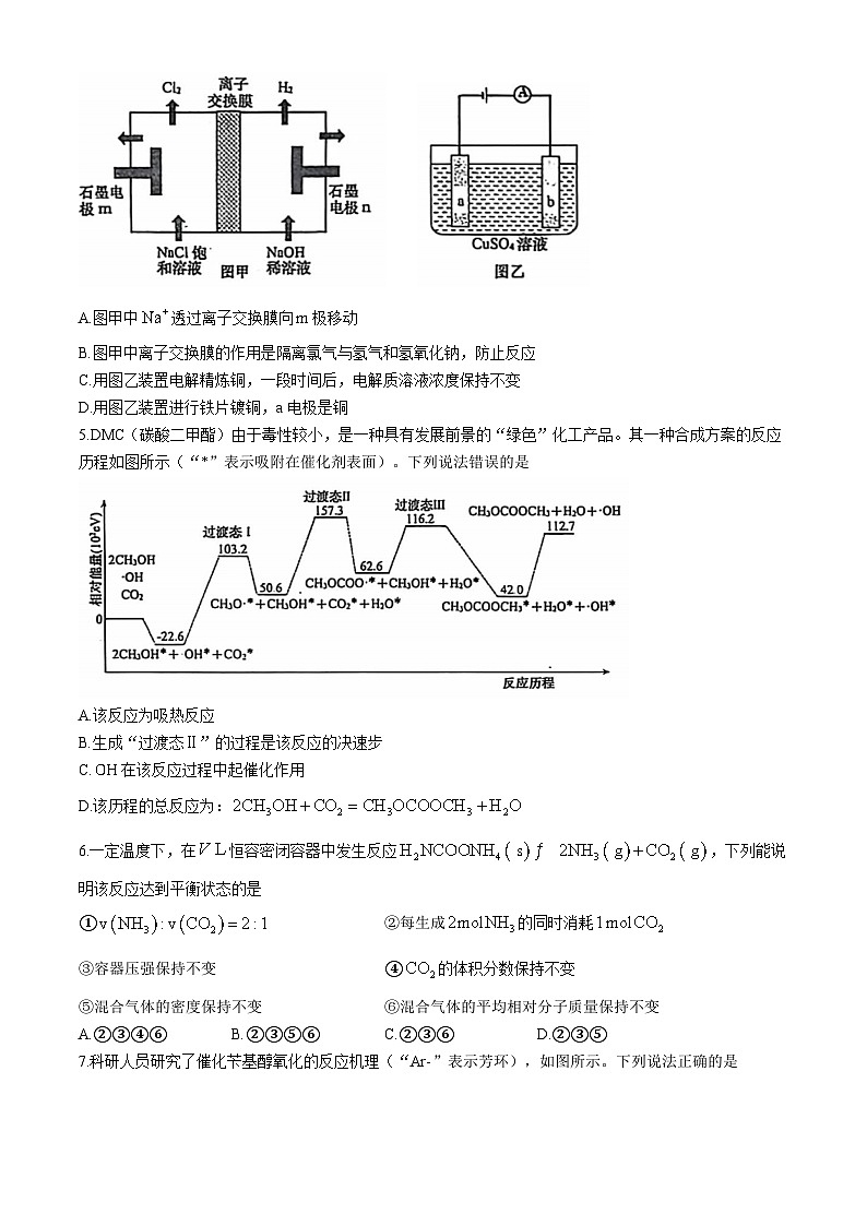 山东省青岛市2024-2025学年高二上学期11月期中考试 化学试题(无答案)02