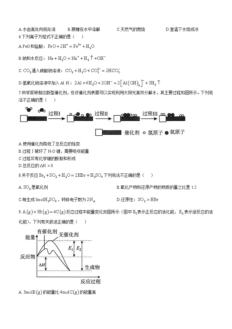 浙江省杭州市浙里特色2024-2025学年高二上学期11月期中考试 化学试题(无答案)02