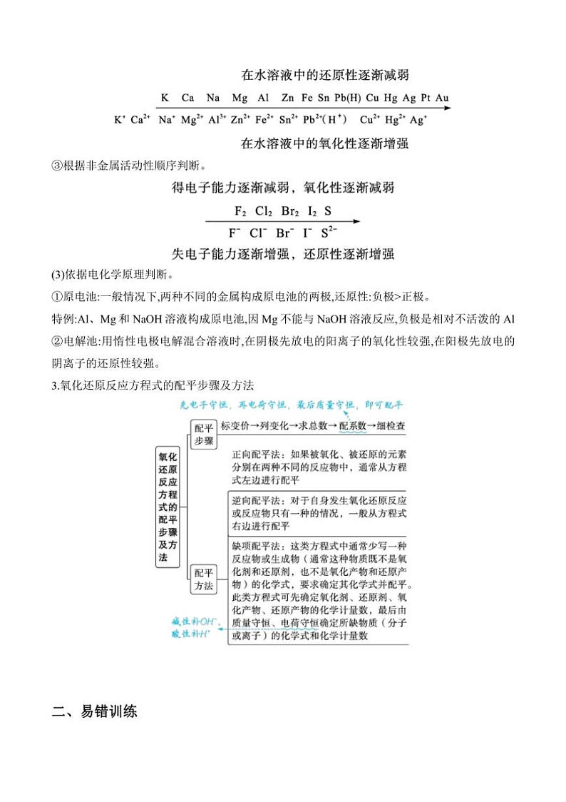 2025届新高考化学高三一轮复习易错题：氧化还原反应第3页