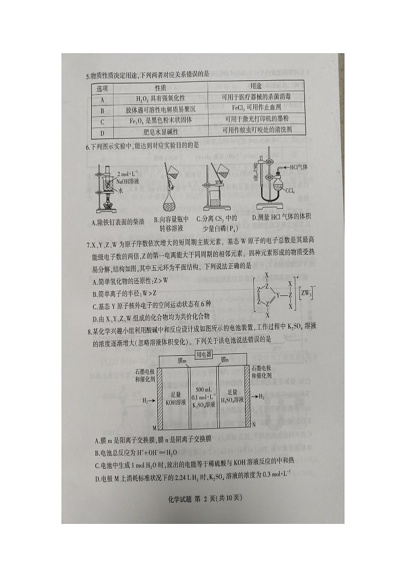 山东省临沂市2024-2025学年高三上学期11月期中化学试题第2页