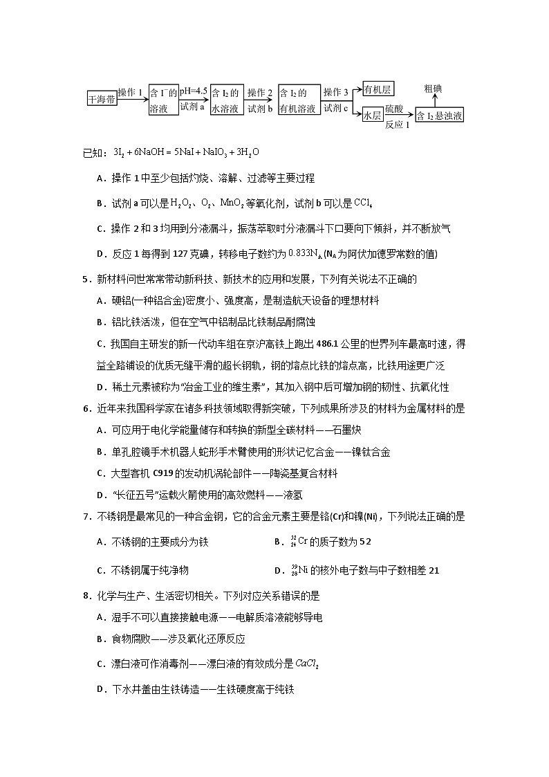 2025届化学高考一轮复习 自然资源的开发与利用 作业第2页