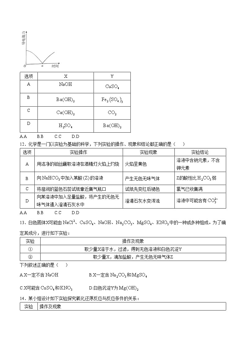 海南省部分高中2024-2025学年高一上学期阶段性教学检测（一）（期中考试）化学试题第3页