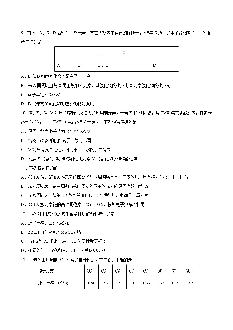 专题09 元素周期律与元素周期表（含解析）-2025高考化学专题二轮复习冲刺练习第2页