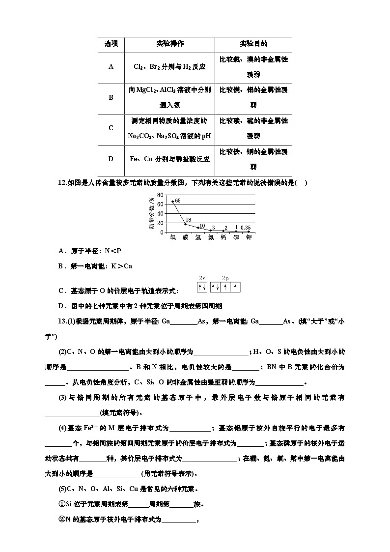 2025年高考化学一轮复习 课时检测三十四：元素周期表、元素周期律的基本知能评价（含解析）第3页