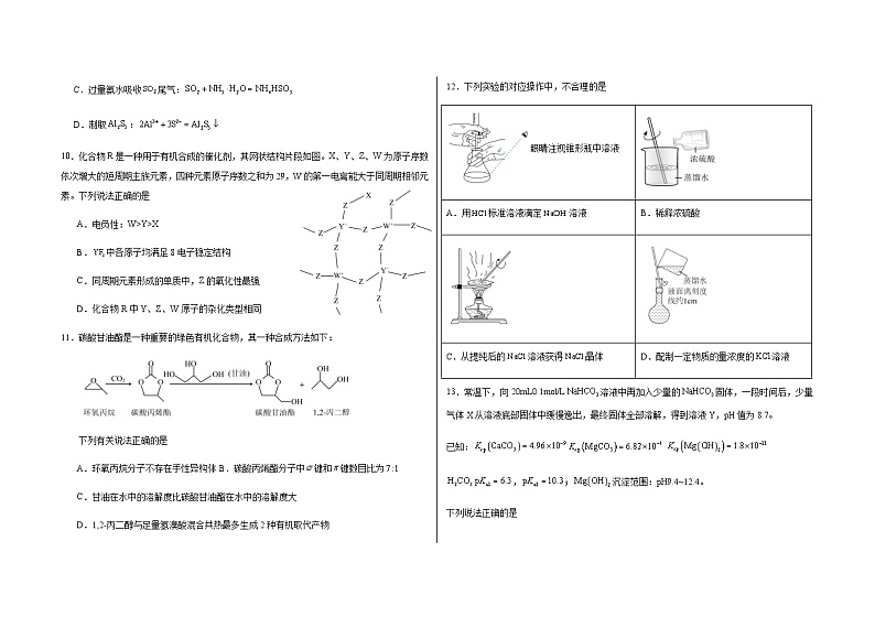 吉林省长春外国语学校2024-2025学年高三上学期10月期中考试 化学第3页