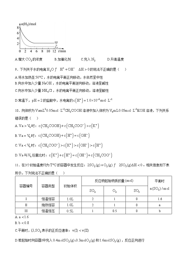 四川省南充市嘉陵第一中学2024-2025学年高二上学期11月期中考试 化学试题03