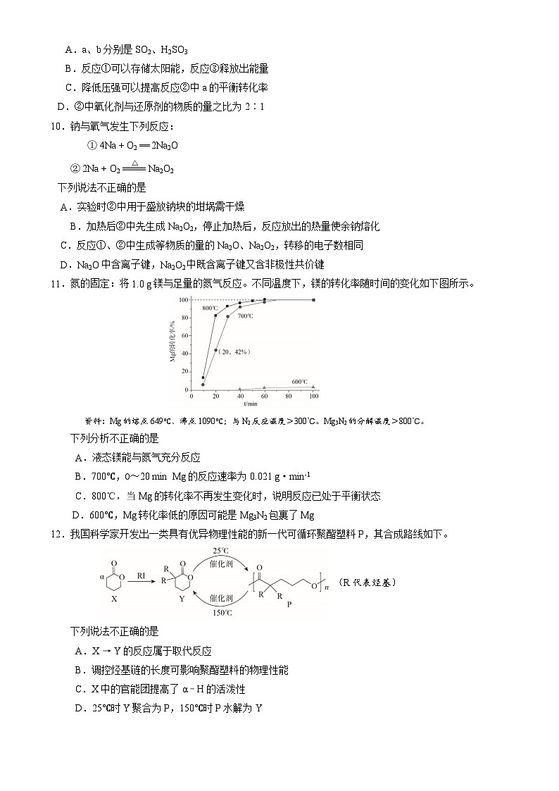北京市朝阳区2024-2025学年高三上学期期中考试化学试卷（含答案）03
