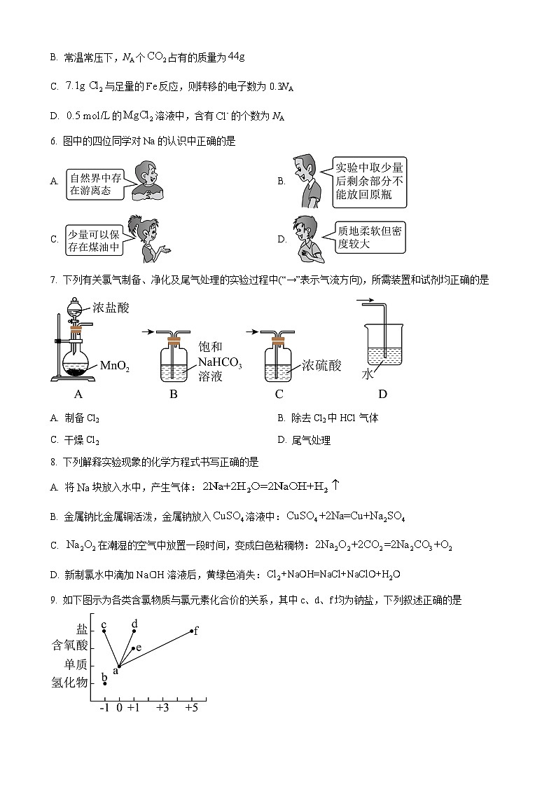2025黑龙江省龙东地区高一上学期阶段测试（二）（期中）化学含答案02