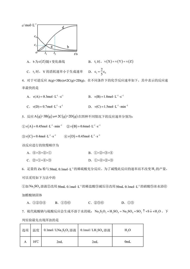 2025年高考化学一轮复习备考专项练 化学反应速率第2页