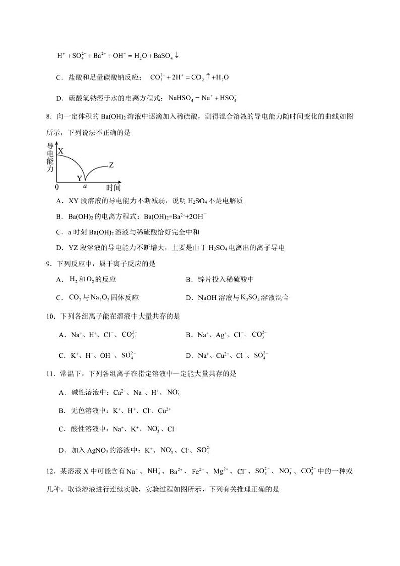 2025年高考化学一轮复习备考专项练 离子反应及其应用第2页