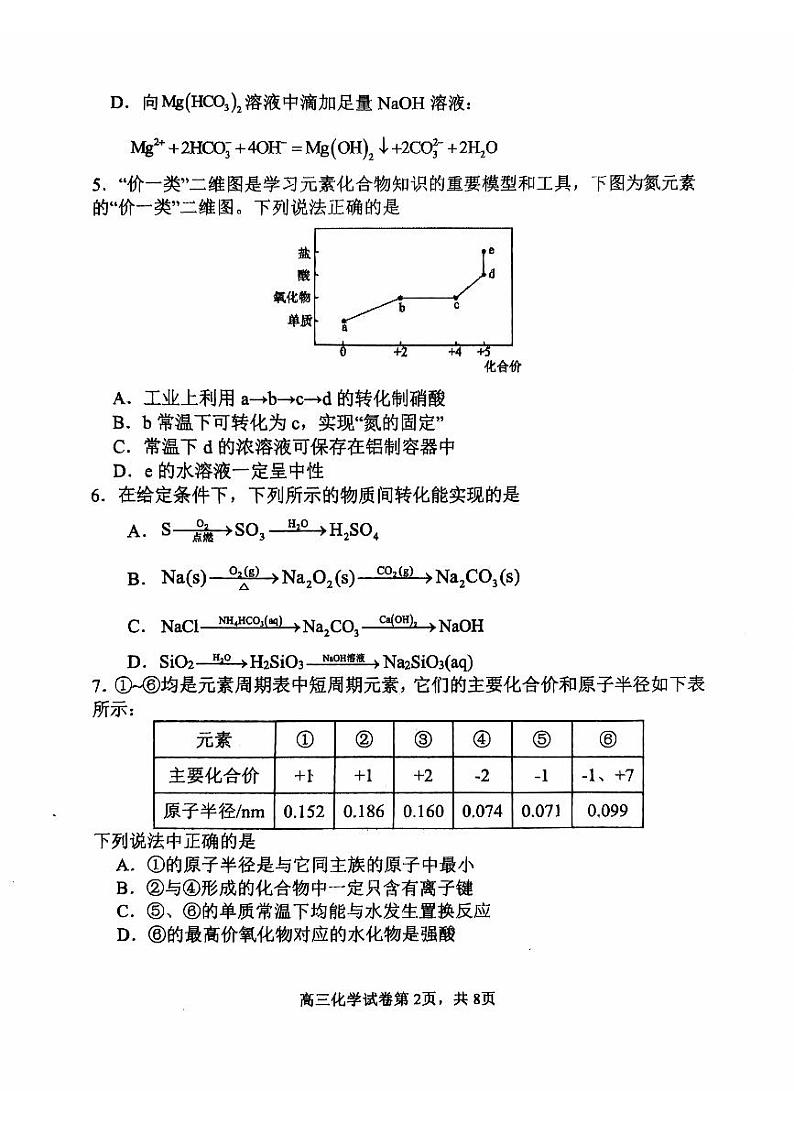 2025届辽宁七校名校协作体高三11月期中联考化学试卷（含答案）第2页