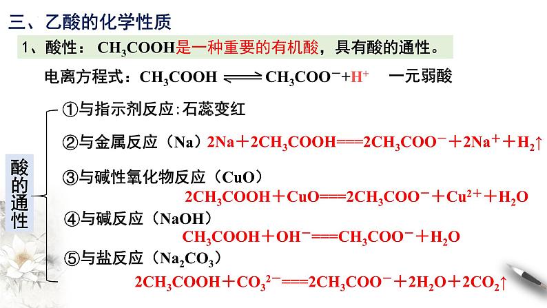 7.3.2乙醇和乙酸第二课时  乙酸  课件  2023-2024学年高一下学期化学人教版（2019）必修第二册第8页