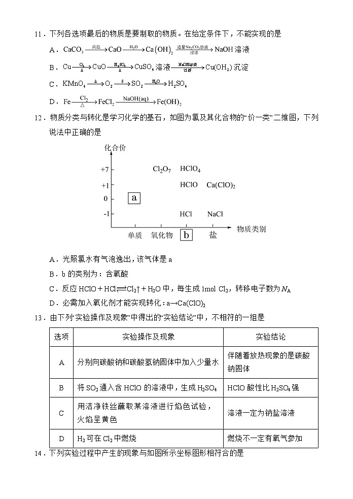 海南省文昌中学2024-2025学年高一上学期11月段考化学试题第3页