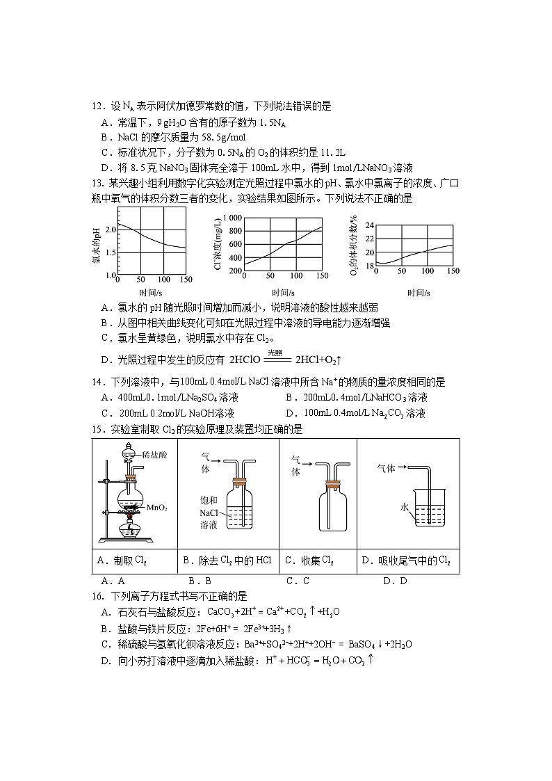 湖南省邵阳市武冈市2024-2025学年高一上学期期中考试化学试题第2页