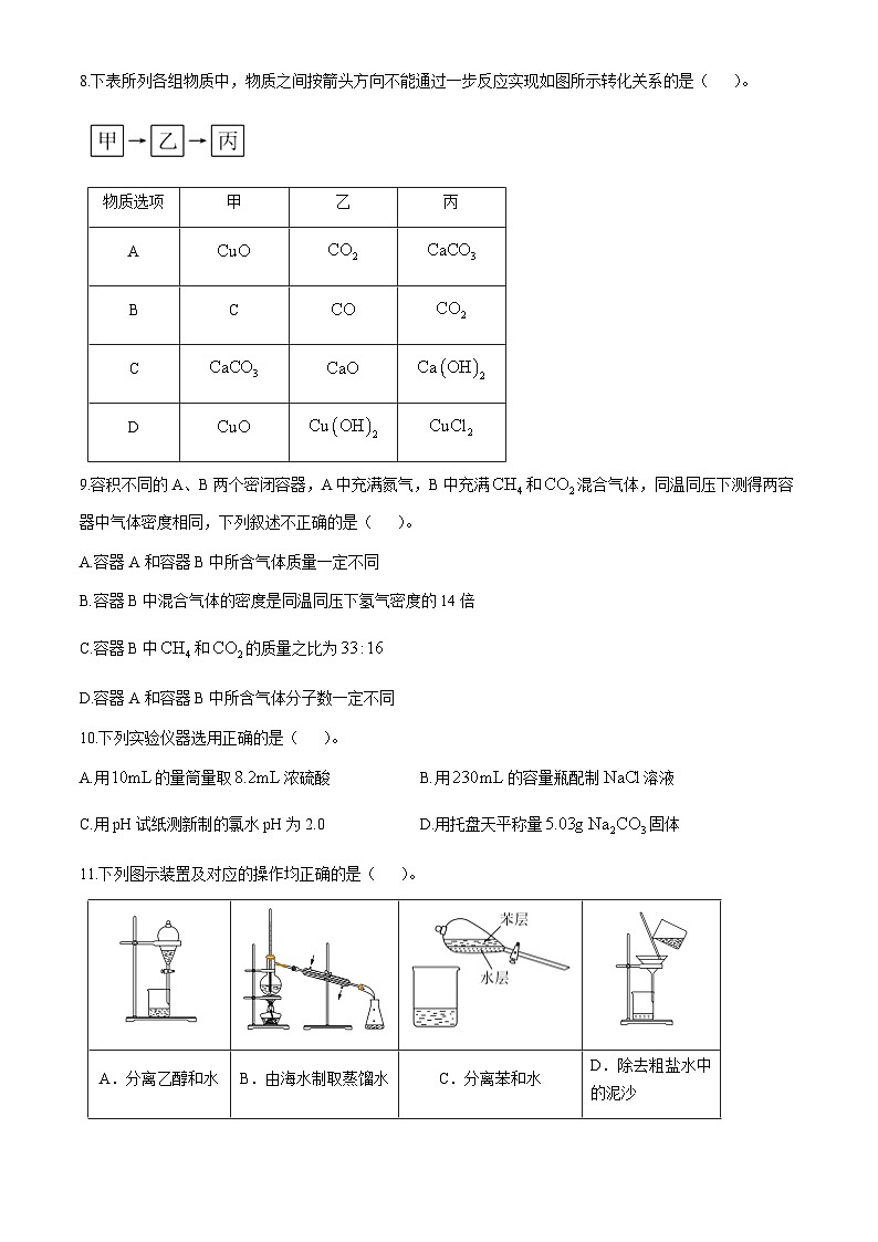 福建省福州市福九联盟(高中)2024-2025学年高一上学期期中联考化学试题03