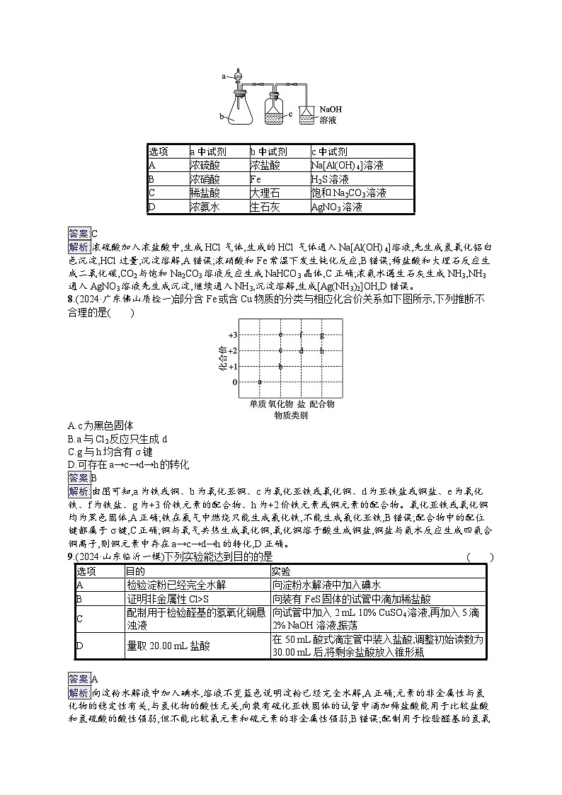 备战2025年高考二轮复习化学（通用版）选择题标准练6（Word版附解析）第3页