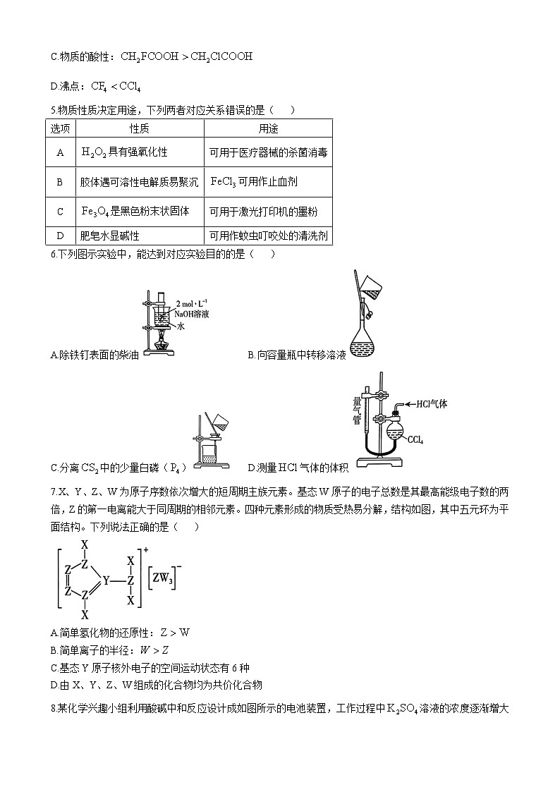 山东省临沂市2024-2025学年高三上学期11月期中考试化学试题第2页
