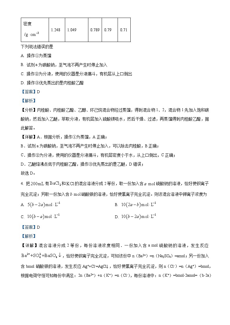 【福建卷】福建省泉州五校高中联考2025届高中毕业班高三上学期11月质量检测（11.8-11.9）化学试卷（解析版）第3页