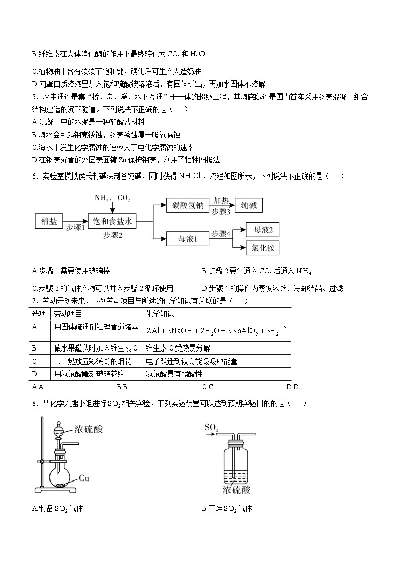 广东省2024-2025学年上学期普通高中毕业班第二次调研考试化学试卷（含答案）第2页