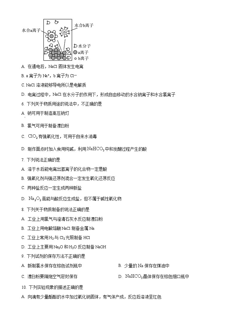 浙江省浙东北联盟2024-2025学年高一上学期期中考试 化学试题 Word版无答案第2页