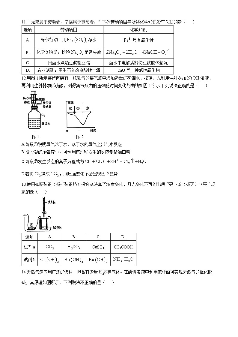 广东省广州大学附属中学、广州市铁一中学、广州外国语学校2024-2025学年高一上学期期中三校联考 化学试题(无答案)第3页