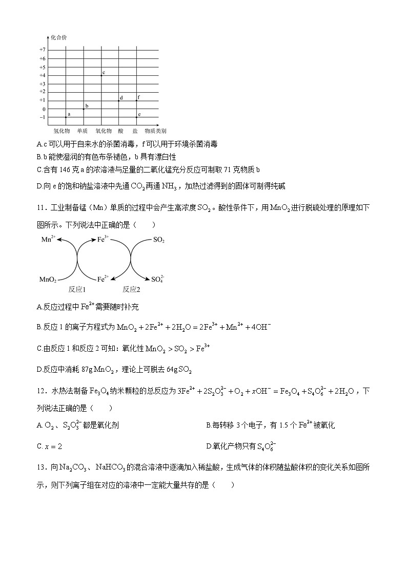 湖北省襄阳市第一中学等六校2024-2025学年高一上学期期中考试 化学试卷第3页
