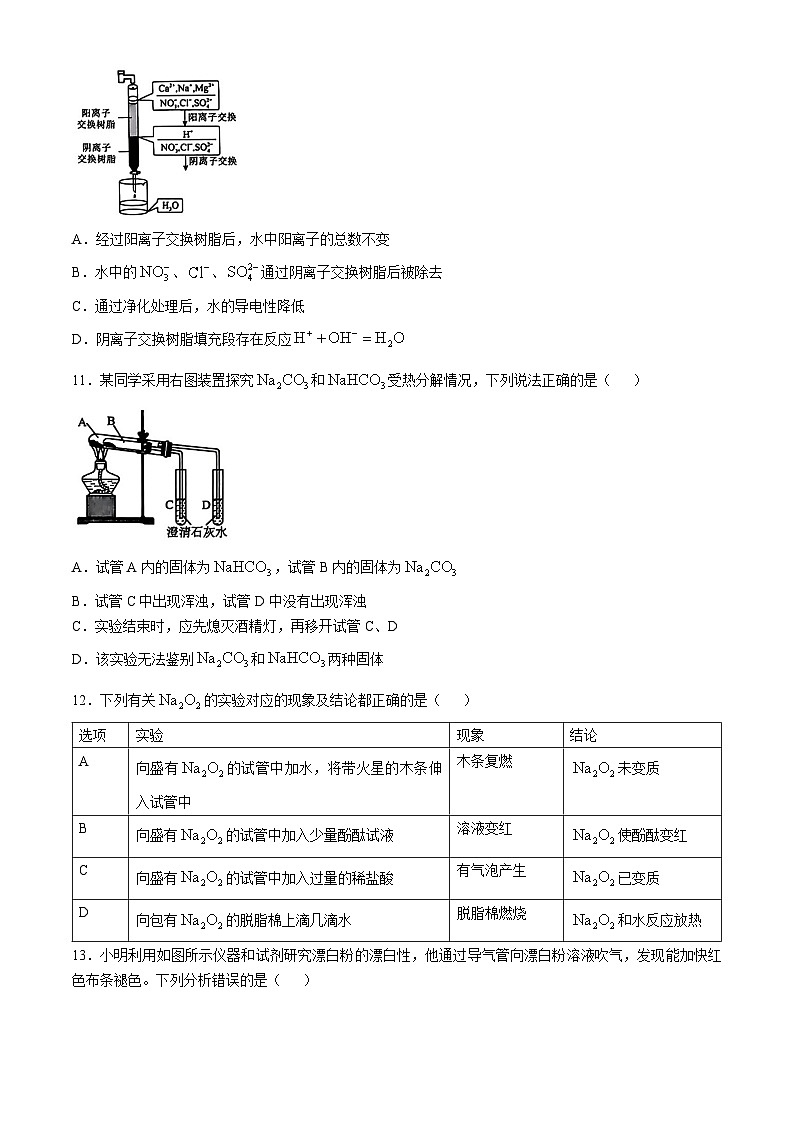 陕西省咸阳市礼泉县2024-2025学年高一上学期期中考试 化学试题第3页