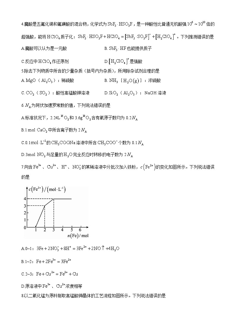河南省部分重点高中2024-2025学年高三上学期11月大联考 化学试题第2页