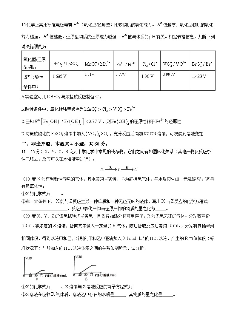 福建省部分学校2024-2025学年高三上学期11月半期考化学试题第3页