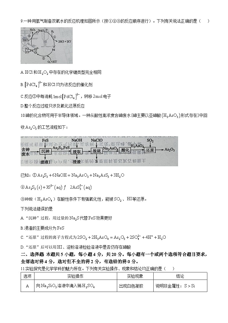 山东省济宁市2024-2025学年高三上学期期中检测 化学试题第3页