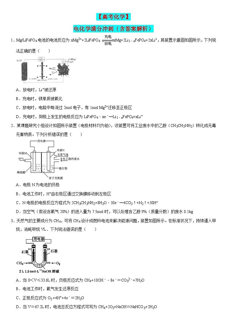 【高考化学】电化学满分冲刺（含答案解析）第1页