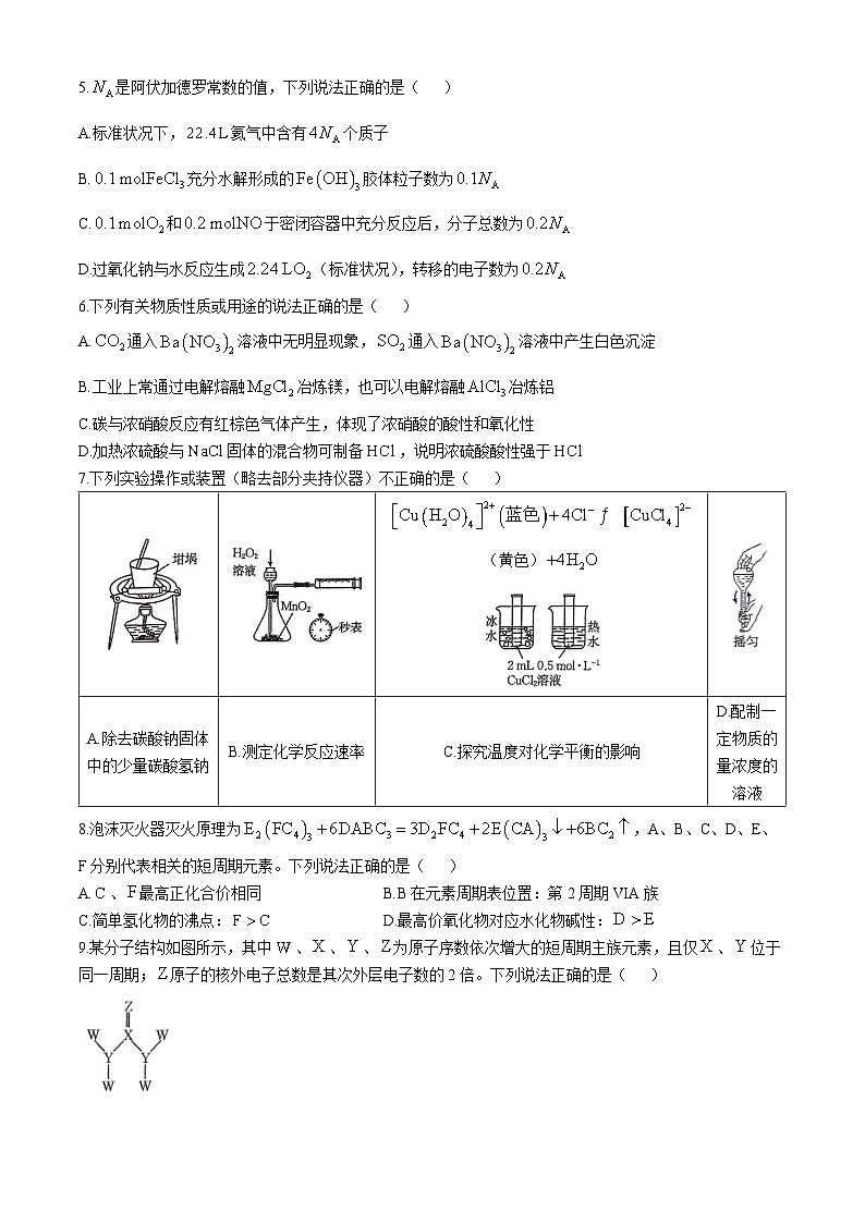 河北省秦皇岛市部分校2024-2025学年高三上学期期中考试化学试题第2页