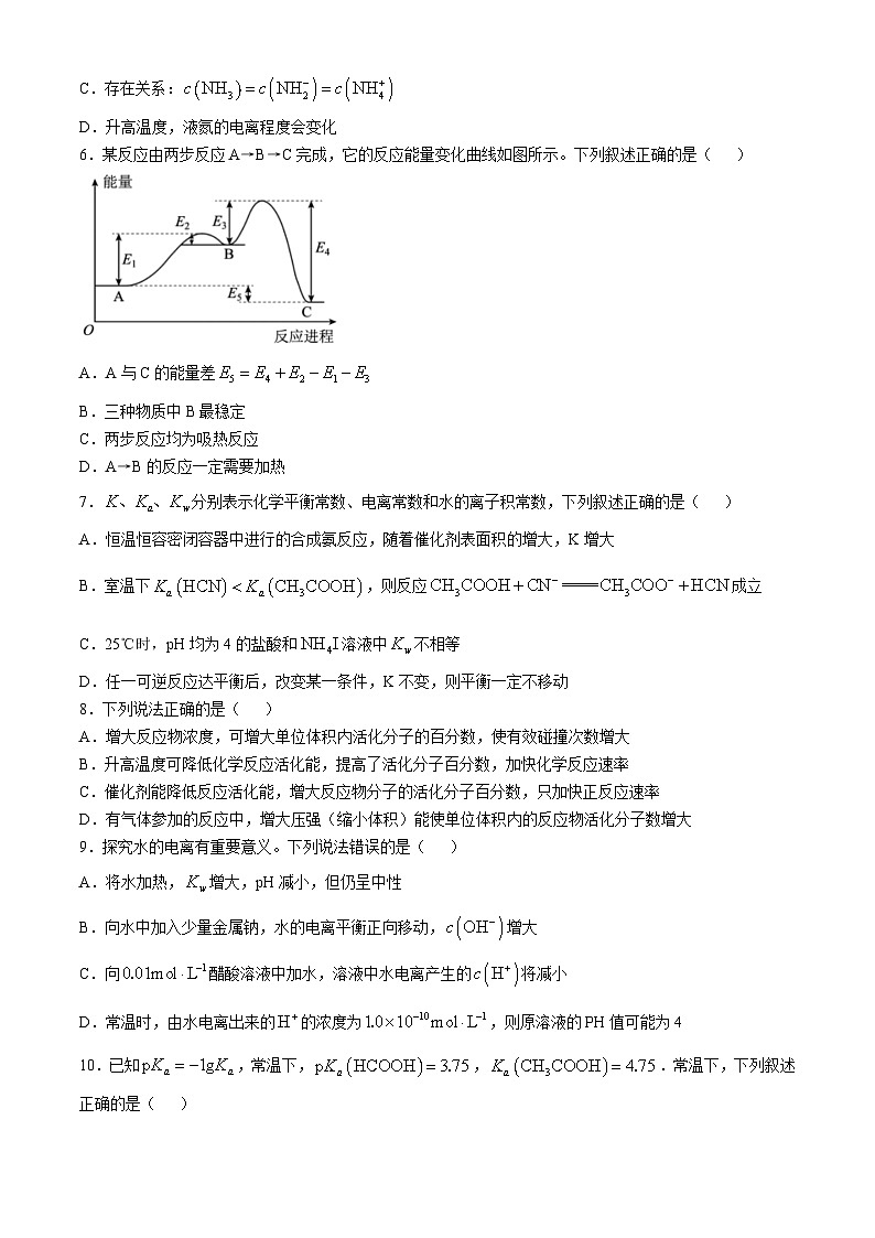内蒙古赤峰市阿鲁科尔沁旗天山第一中学2024-2025学年高二上学期期中考试 化学试题第2页