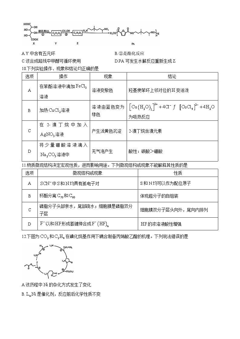 湖北省武汉市江岸区2024-2025学年高三上学期11月调研考试化学试卷（Word版附答案）第3页