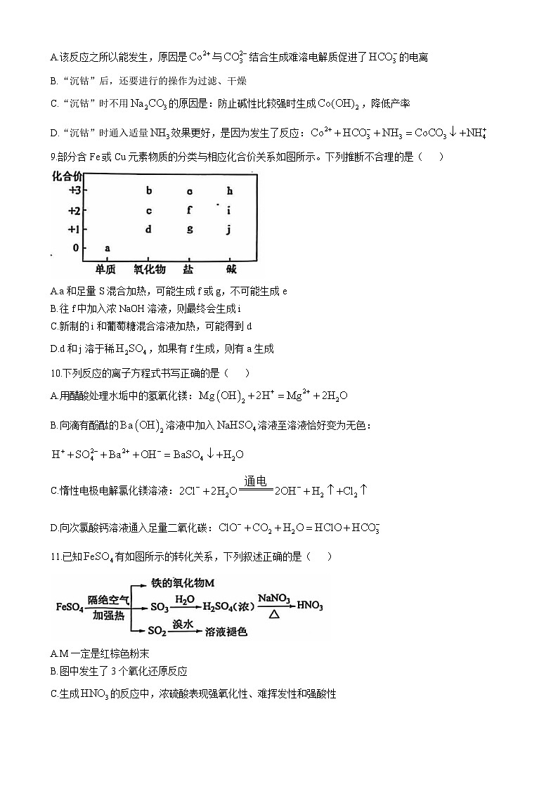湖北省黄冈市黄梅县育才高级中学2024-2025学年高三上学期11月月考 化学试题(无答案)第3页