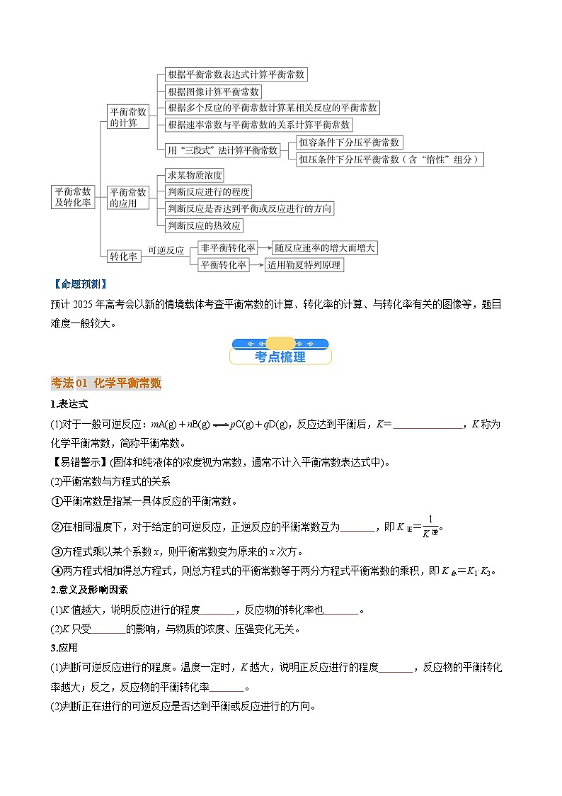 考点27 化学平衡常数及其相关计算（核心考点精讲精练）-2025年高考化学一轮复习讲练专题（新高考通用）（原卷版）第2页