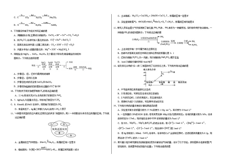 高一化学第三次月考卷【测试范围：第一册专题1~4】（苏教版2019）（考试版A3）第2页