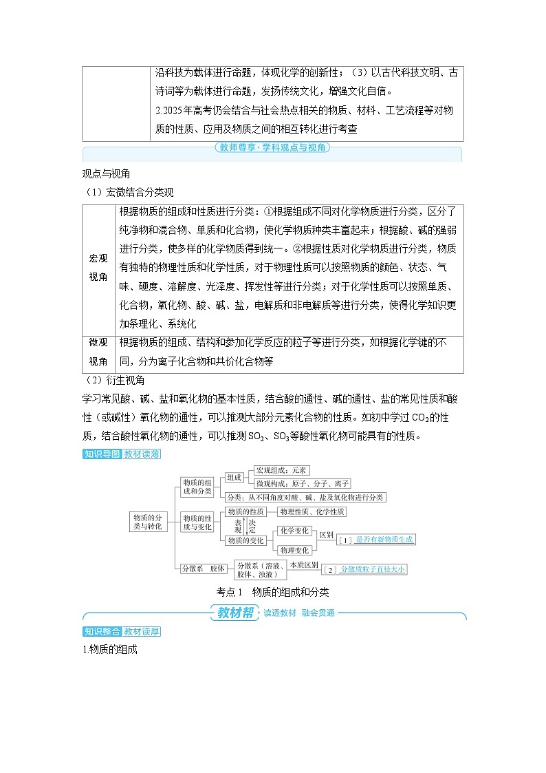 备战2025年高考精品教案 化学 第一章 物质及其变化 第1讲 物质的分类与转化第2页