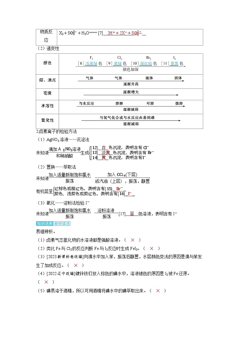备战2025年高考化学精品教案第四章非金属及其化合物第2讲卤素的性质及提取卤素离子的检验（Word版附解析）第3页