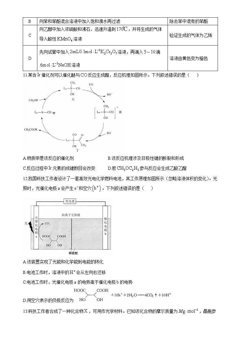 湖北省武汉市华大新高考联盟2024-2025学年高三上学期11月教学质量评测 化学试卷-A4第3页