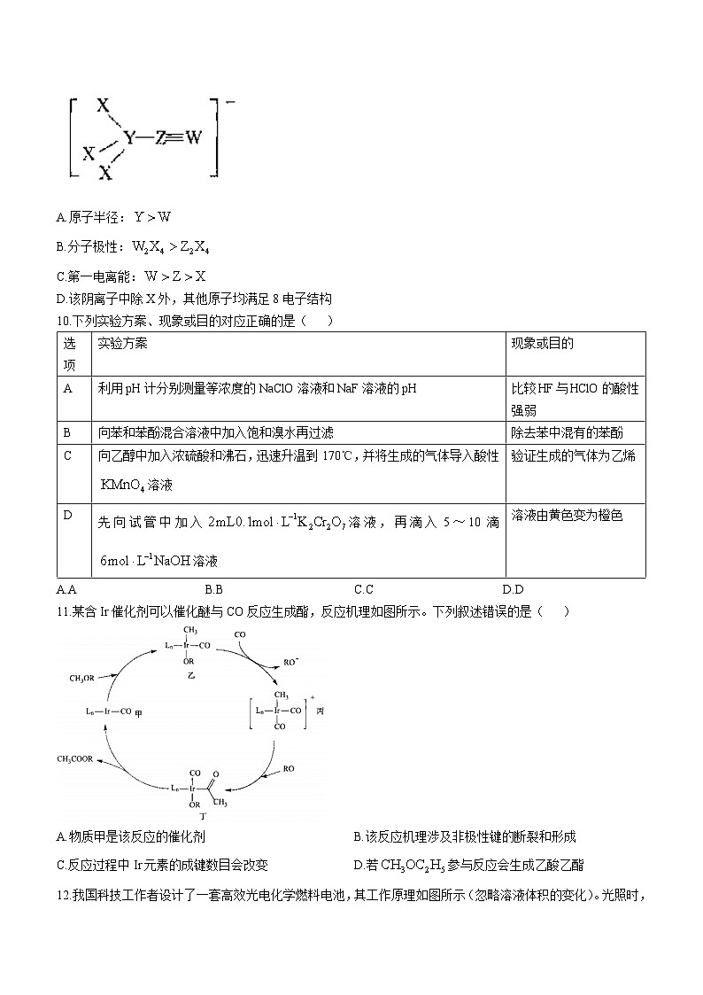 华大新高考联盟2025届高三上学期11月教学质量测评化学试卷第3页