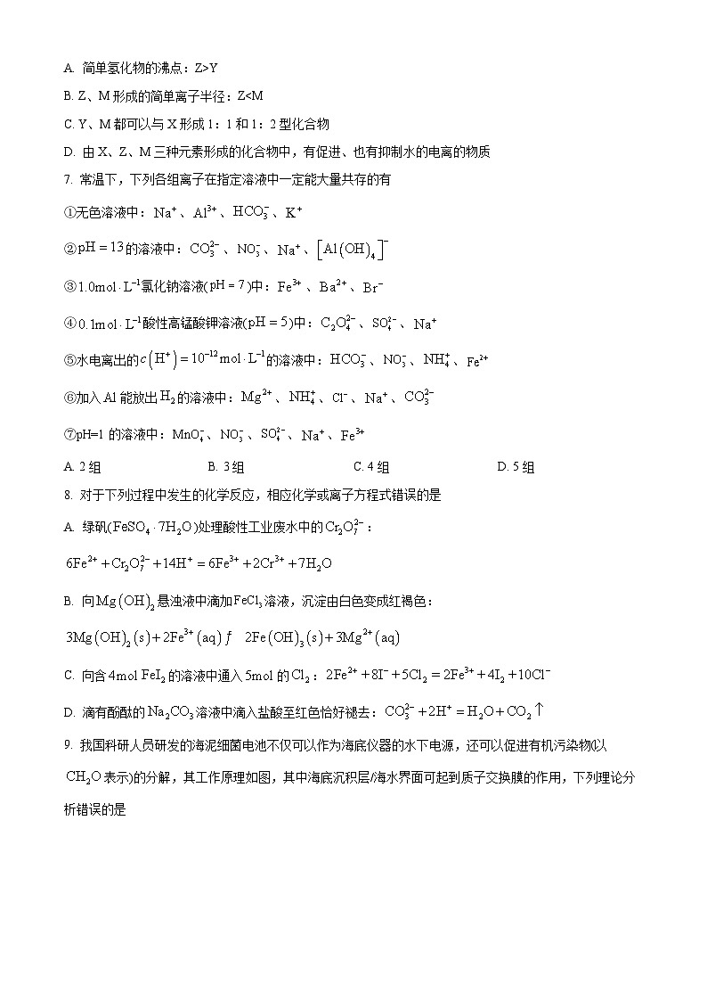 2024 年湖北部分名校高二期中联考化学试题 Word版无答案第3页